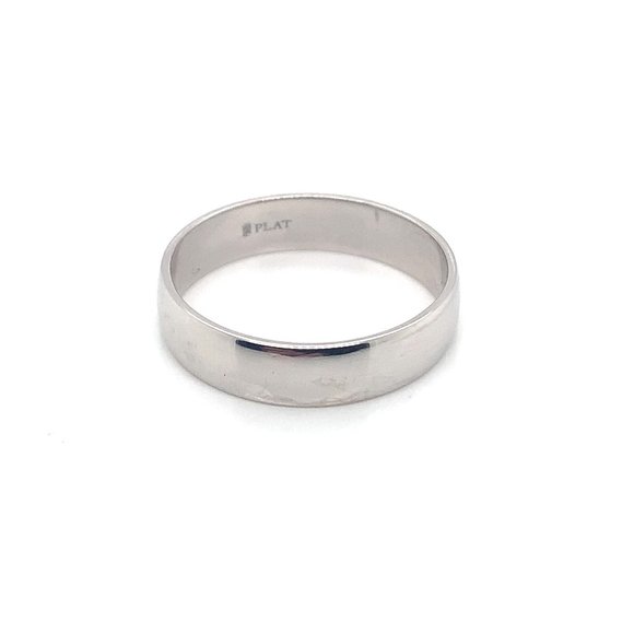 Platinum 5MM Wide Standard Fit Unisex Wedding Band - Picture 1 of 3